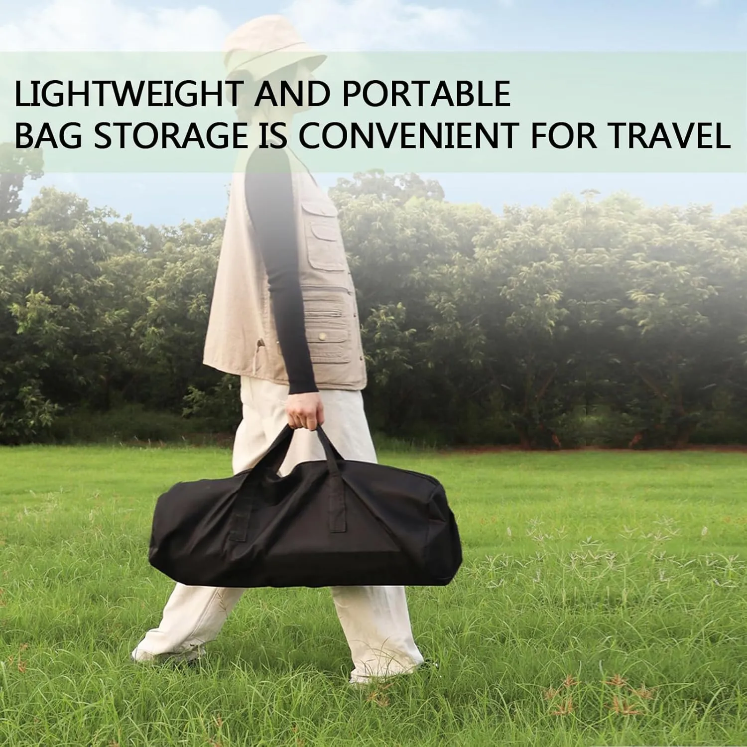 Portable Camping Side Table, Lightweight Aluminum Folding Table with Carry Bag, Ideal for Picnic, BBQ, Cooking, and Outdoor Activities Black 50×53×50cm/19.7×20.9×19.7in