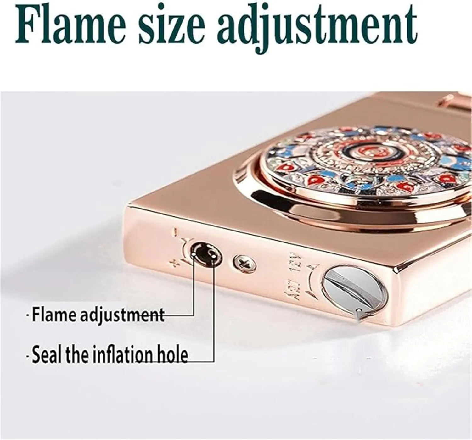 Portable Metal Windproof Lighter, Jet red Flame Butane Lighter, Multi-Purpose, Adjustable Flame refillable, Suitable for Barbecue, Candles, Outdoor, Camping, The Best Gift for Men and Women(C)
