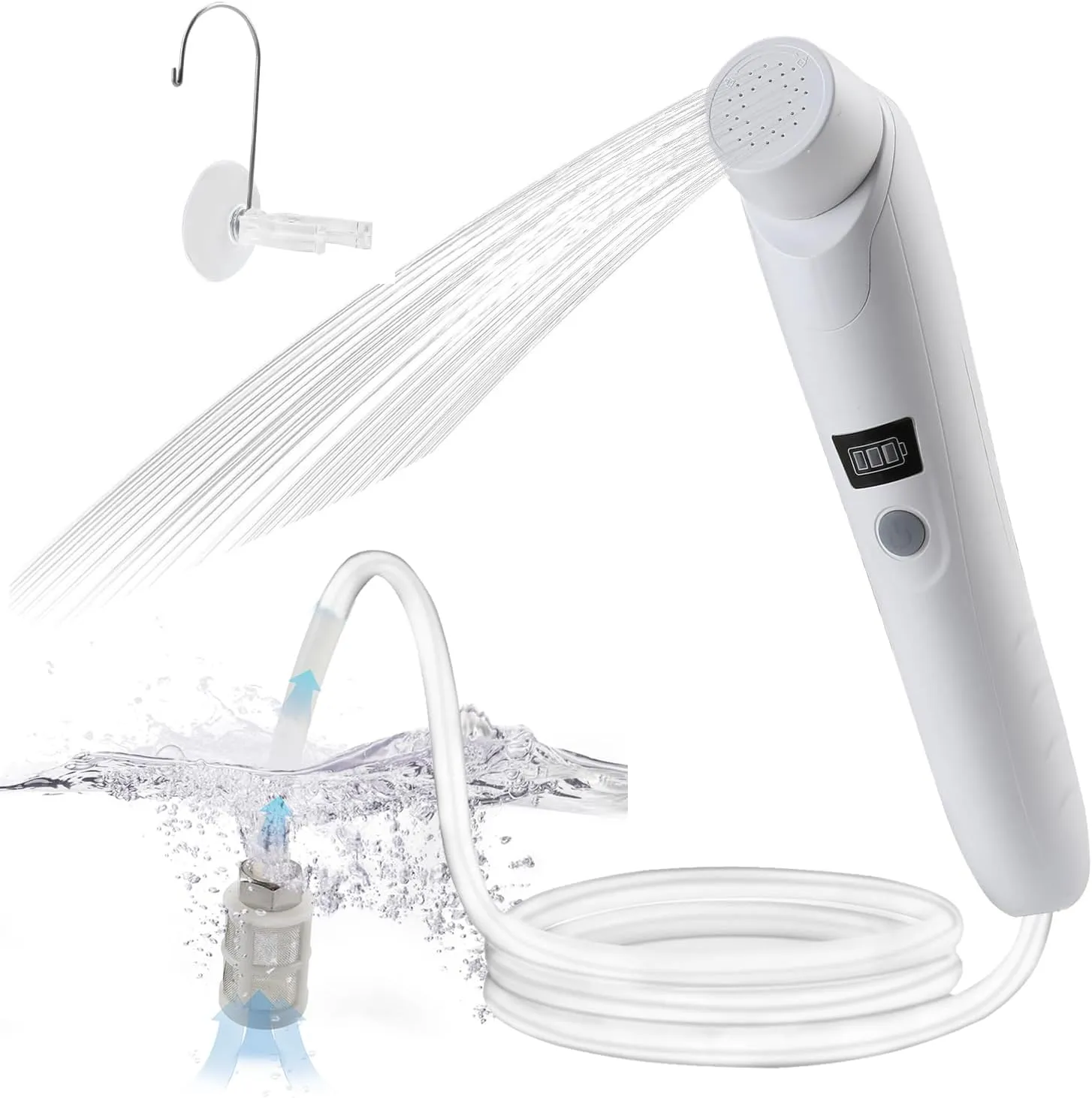 Portable Outdoor Shower,Handheld Electric Shower,IPX6 Waterproof,USB Charging,Built-in Battery,Compact and Portable,Suitable for Outdoor Camping,Beach Bathing,Hiking,pet Bathing