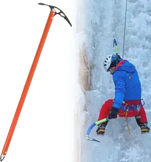 Professional Ice Climbing Axes, Lightweight Outdoor Walking Pickaxe with Aluminum Material Length 60/65/70/75cm, Climbing Equipment for Mountaineering Hiking Aerial Work