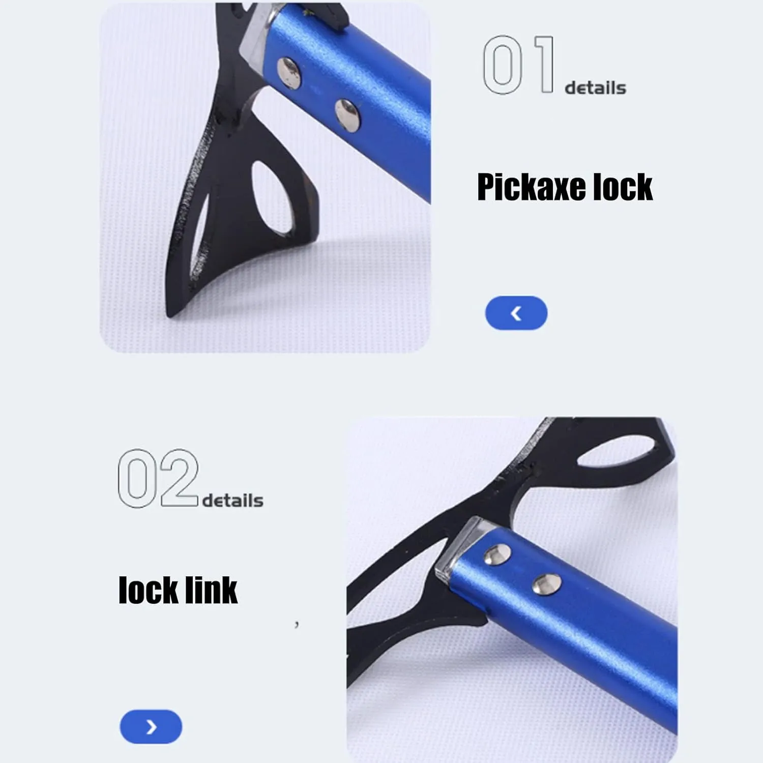 Professional Ice Climbing Axes, Lightweight Outdoor Walking Pickaxe with Aluminum Material Length 60/65/70/75cm, Climbing Equipment for Mountaineering Hiking Aerial Work