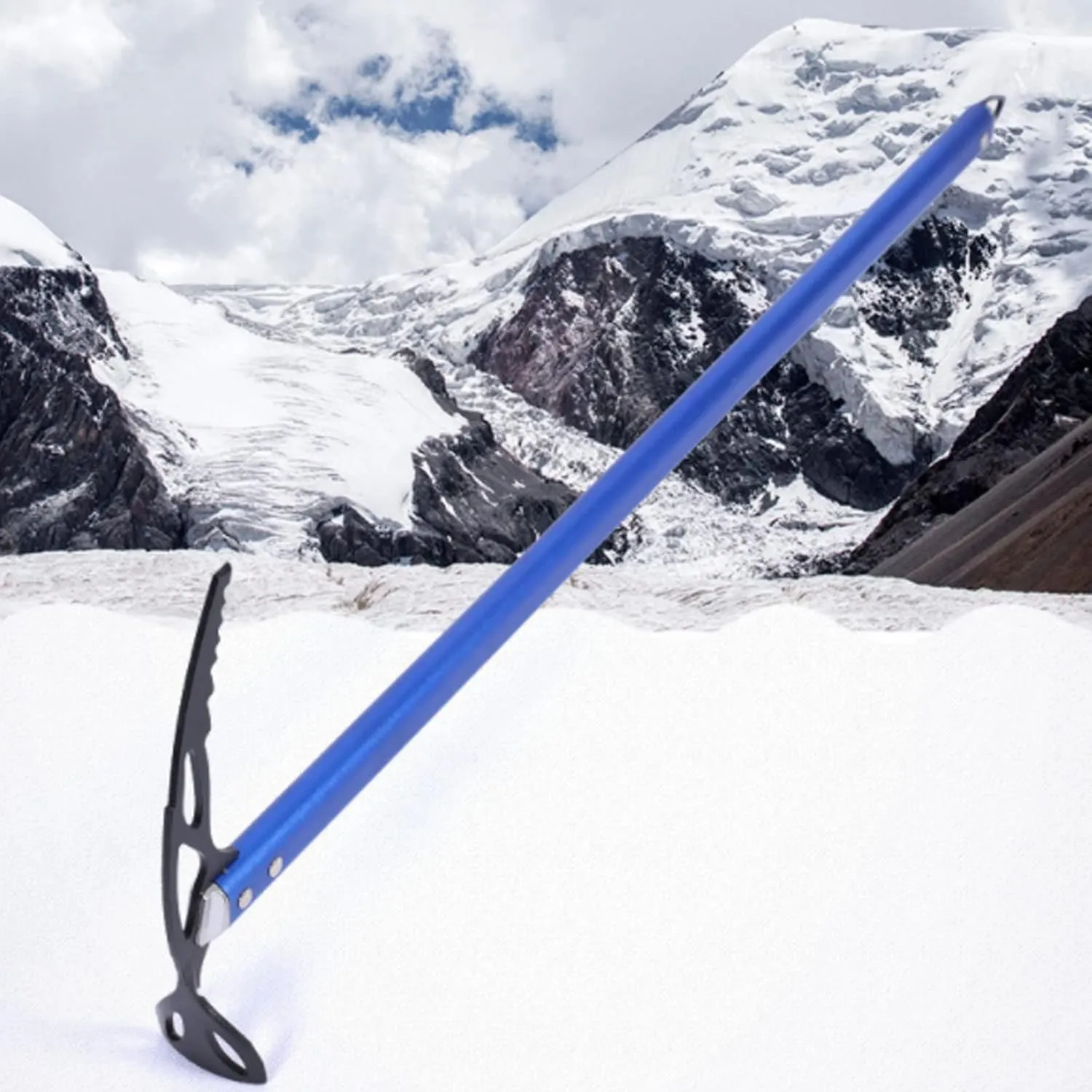 Professional Ice Climbing Axes, Lightweight Outdoor Walking Pickaxe with Aluminum Material Length 60/65/70/75cm, Climbing Equipment for Mountaineering Hiking Aerial Work