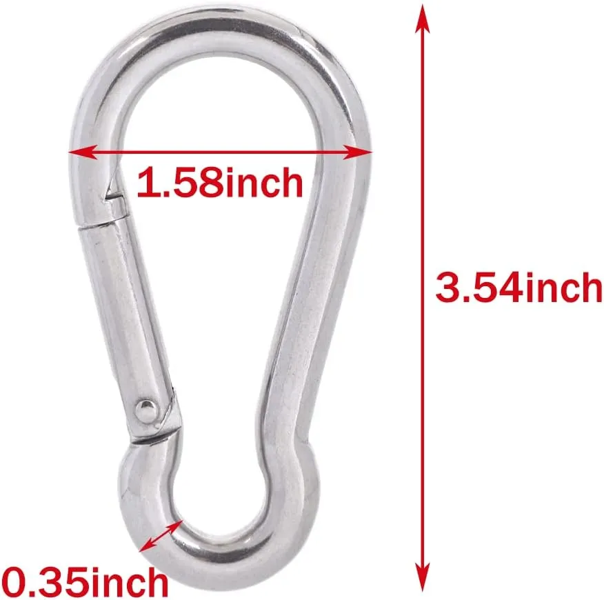 PROND Carabiner Clip, Heavy Duty Carabiner Clips, 316 Stainless Steel Carabiner Hooks, Multi-Purpose Spring Snap Hook