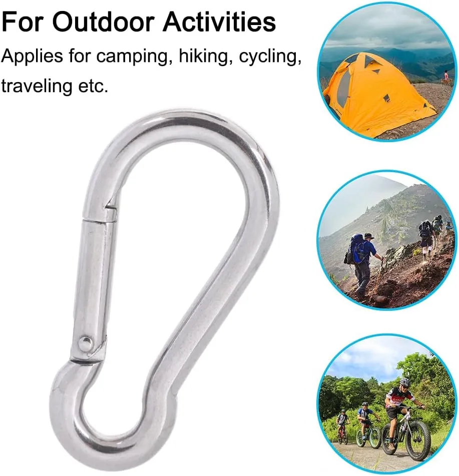 PROND Carabiner Clip, Heavy Duty Carabiner Clips, 316 Stainless Steel Carabiner Hooks, Multi-Purpose Spring Snap Hook