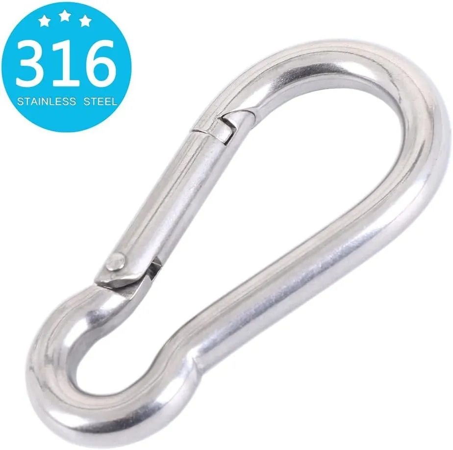 PROND Carabiner Clip, Heavy Duty Carabiner Clips, 316 Stainless Steel Carabiner Hooks, Multi-Purpose Spring Snap Hook