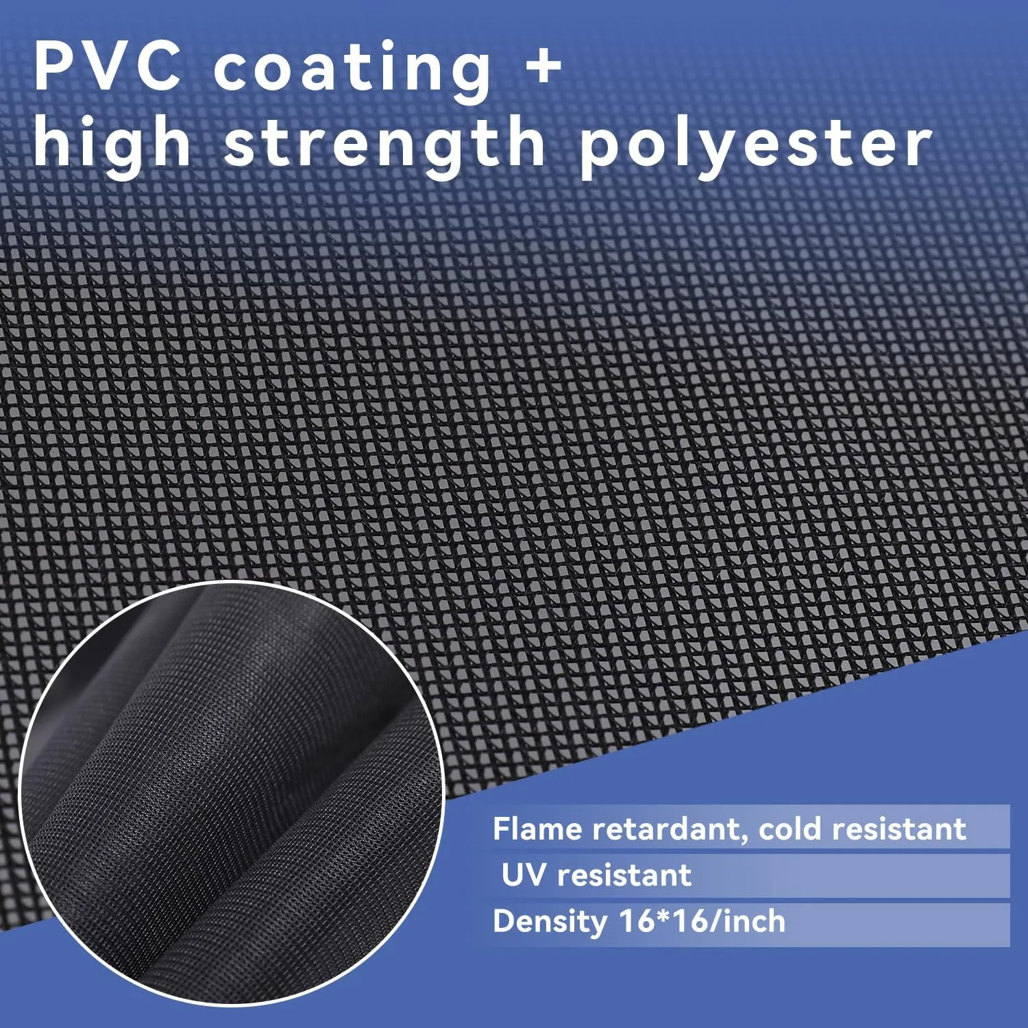 PVC Coating mesh tarp 6 Oz Protective Cover with Reinforced Edges, Multipurpose for Patio Garden Fences Swimming Pools Construction Dump Trucks Equipment (Black, 20'x20')
