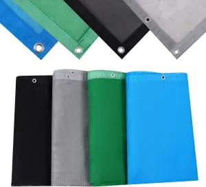 PVC Coating mesh tarp 6 Oz Protective Cover with Reinforced Edges, Multipurpose for Patio Garden Fences Swimming Pools Construction Dump Trucks Equipment (Black, 20'x20')
