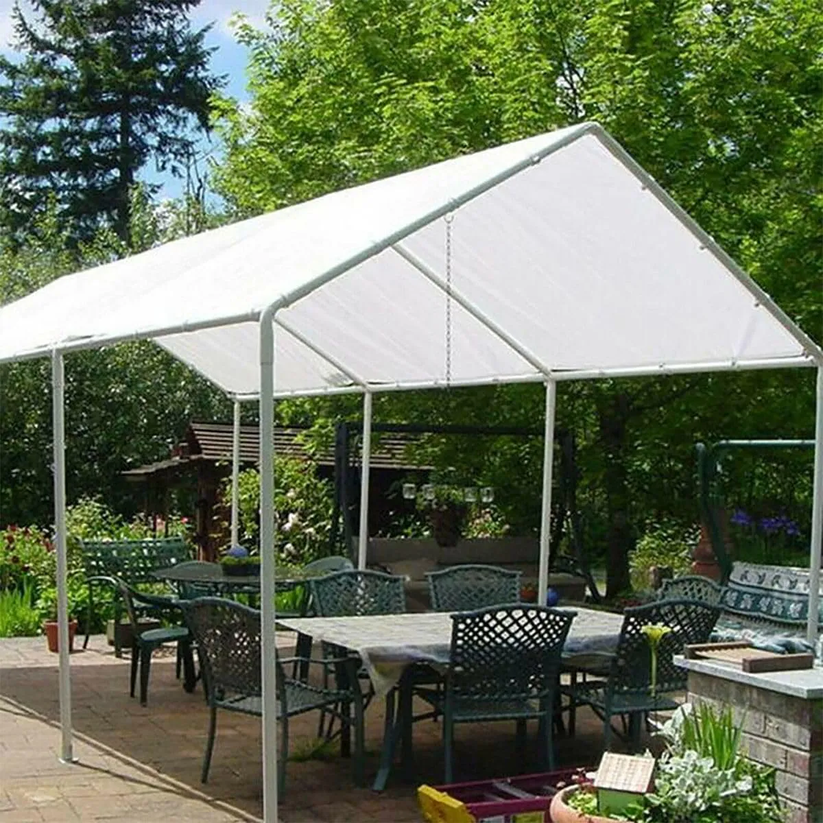 PVC Tarps 20 Mil, 6 * 8ft Heavy Duty Tarpaulin Cover, Waterproof, UV Resistant, Multi-Purpose Tarp for Canopy Tent, Roof, Camping Car Boat Cover Sun Coated Shade Red