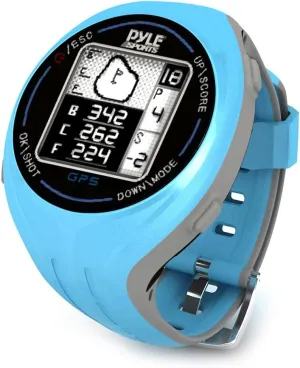 Pyle PSGF605BL GPS Smart Golf Watch with Course Recognition, Green Locator, Distance Calculator and Scoring System