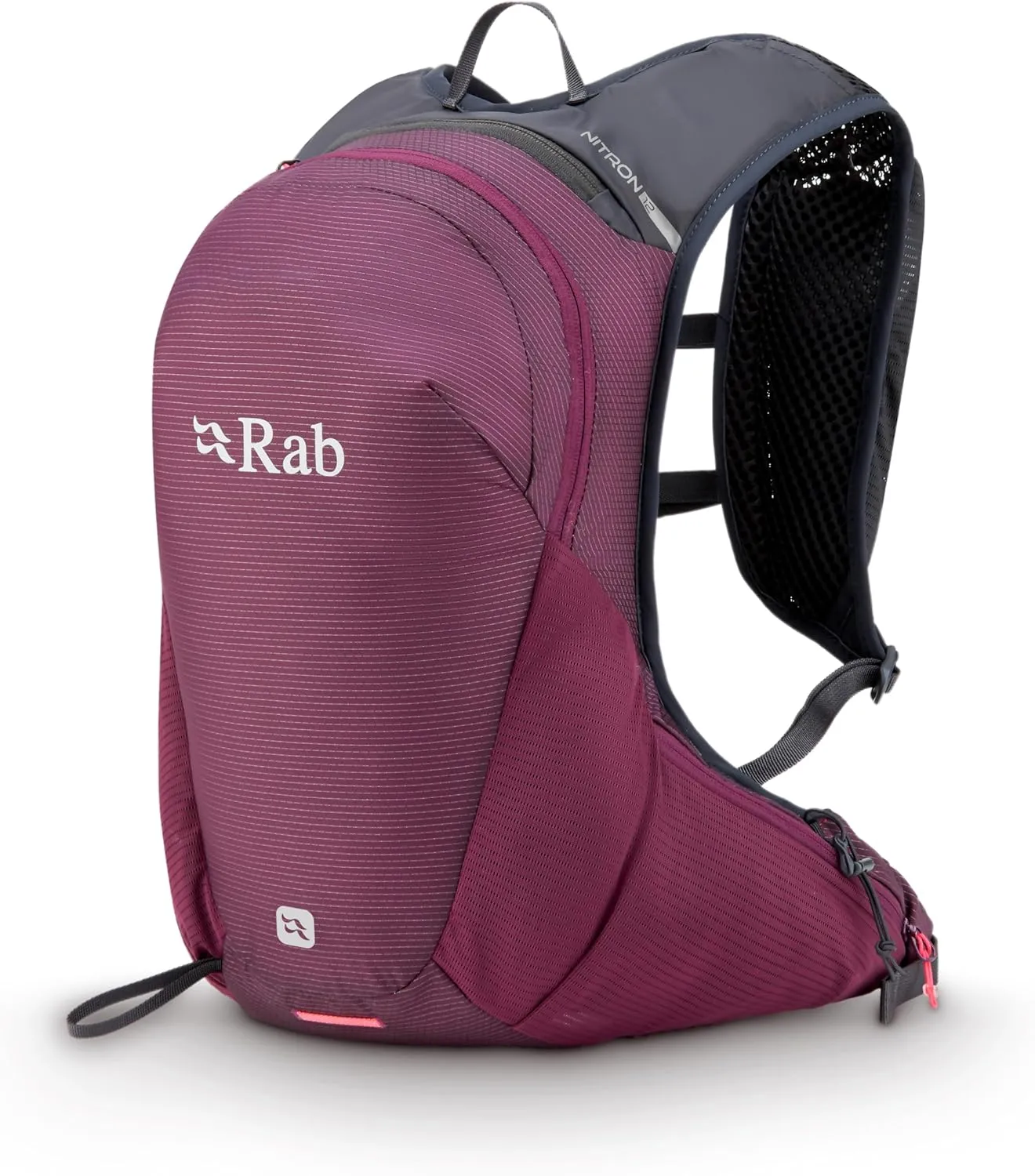 Rab Nitron Lightweight Hydration Pack - Comfortable Daypack for Hiking, Trekking, & Trail Running - Mulberry - 12-Liter (Back Length - Medium)