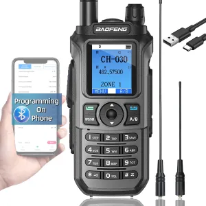 Radio GMRS Radio Ham Radio GMRS Handheld Radio Long Range Walkie Talkies FM Radio APP Programming for GM-15 PRO Two Way Radio NOAA Weather Radio,999 Channels,Copy Frequency USB-C Charger