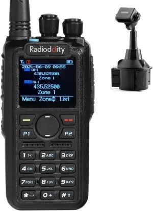 Radioddity GD-AT10G DMR Handheld Ham Radio 10W Digital Analog Long Range (UHF Only) with GPS APRS, 3100mAh Rechargeable Battery, RH2 Radio Mount, Work with Hotspot