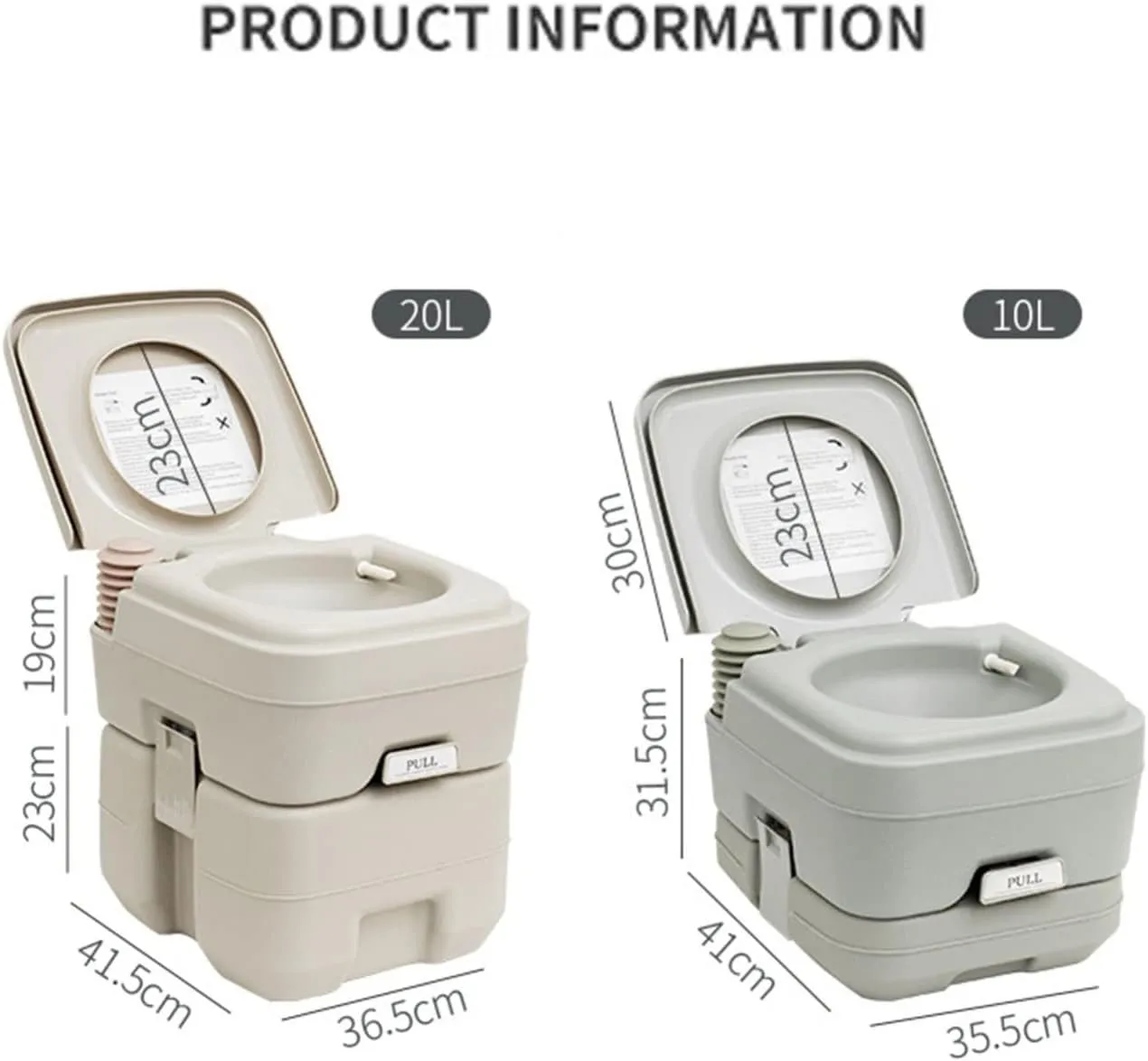 RAGGZZ Portable Travel Toilet-Designed, Compact Indoor and Outdoor Commode W/Travel Bag for Camping for Camping RV Boating and Other Recreational Activities White,10L