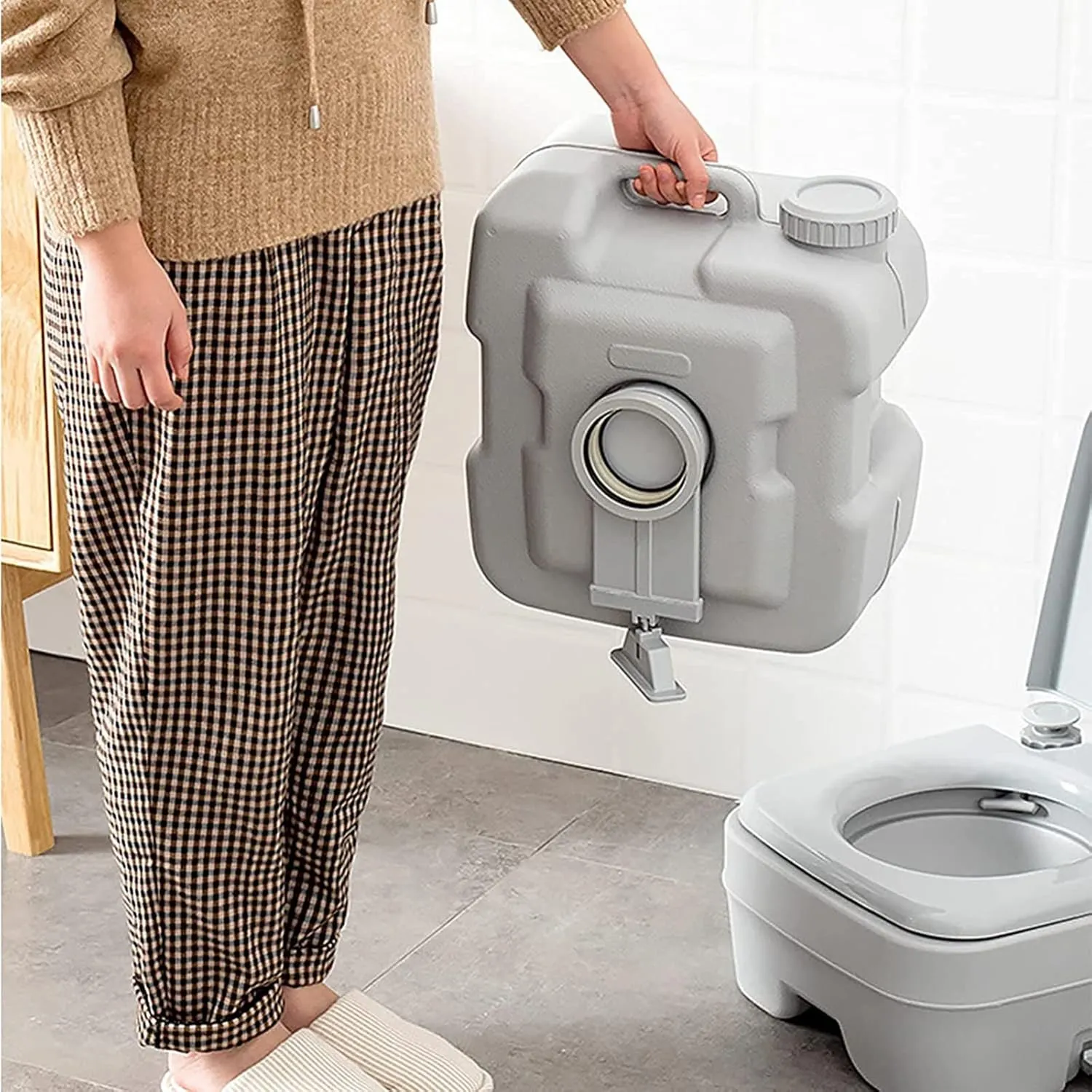 RAGGZZ Portable Travel Toilet-Designed, Compact Indoor and Outdoor Commode W/Travel Bag for Camping for Camping RV Boating and Other Recreational Activities White,10L