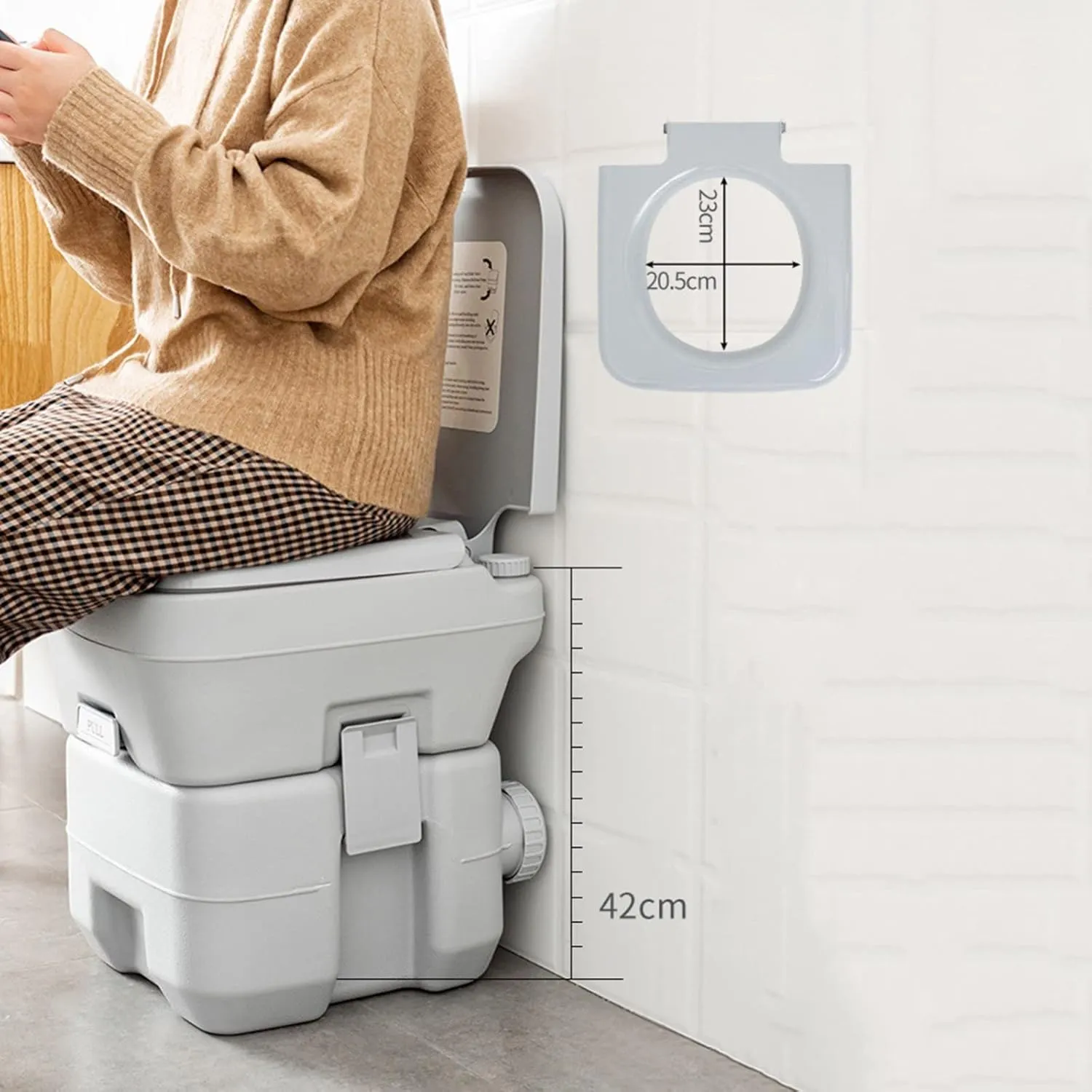 RAGGZZ Portable Travel Toilet-Designed, Compact Indoor and Outdoor Commode W/Travel Bag for Camping for Camping RV Boating and Other Recreational Activities White,10L