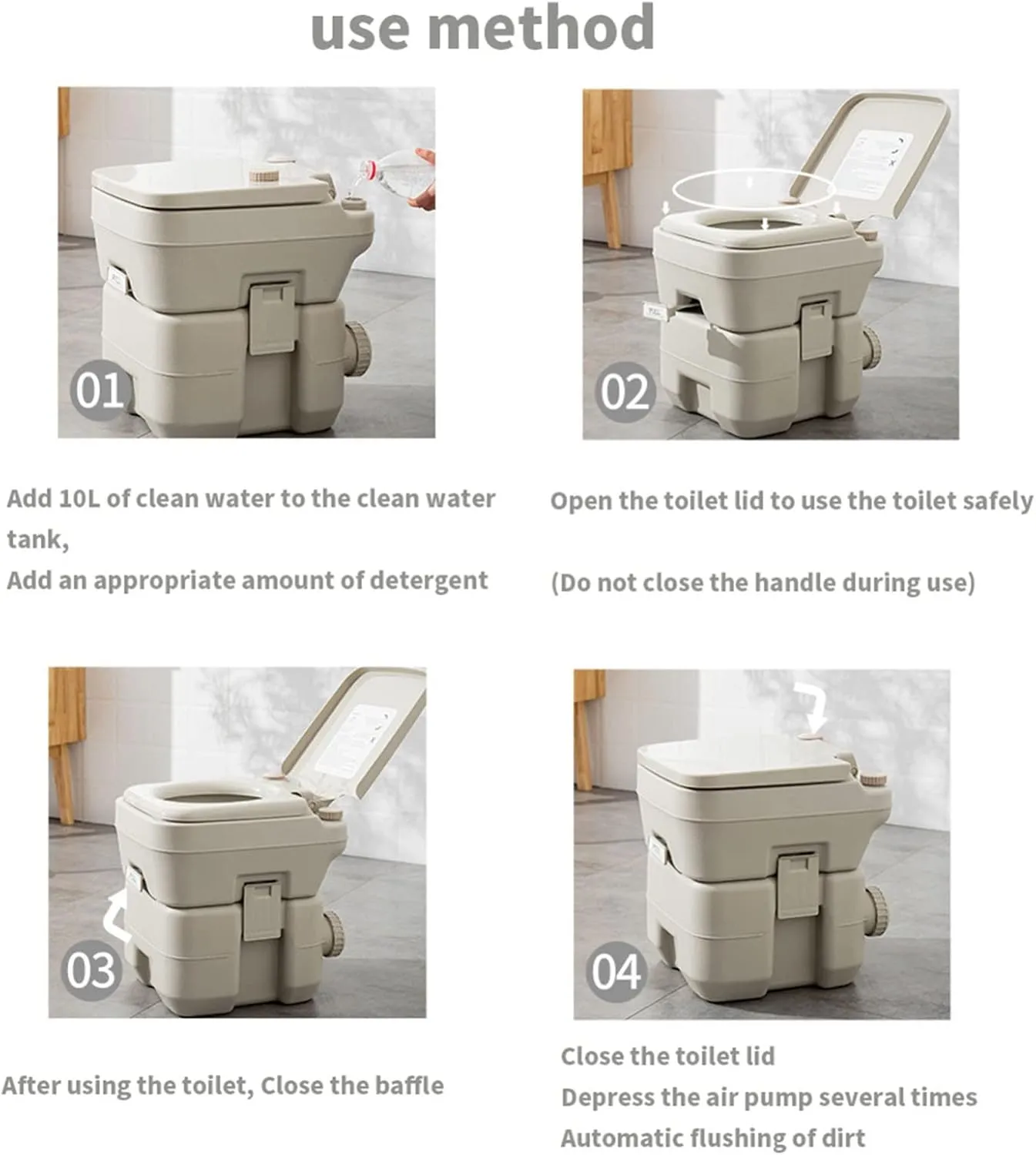 RAGGZZ Portable Travel Toilet-Designed, Compact Indoor and Outdoor Commode W/Travel Bag for Camping for Camping RV Boating and Other Recreational Activities White,10L