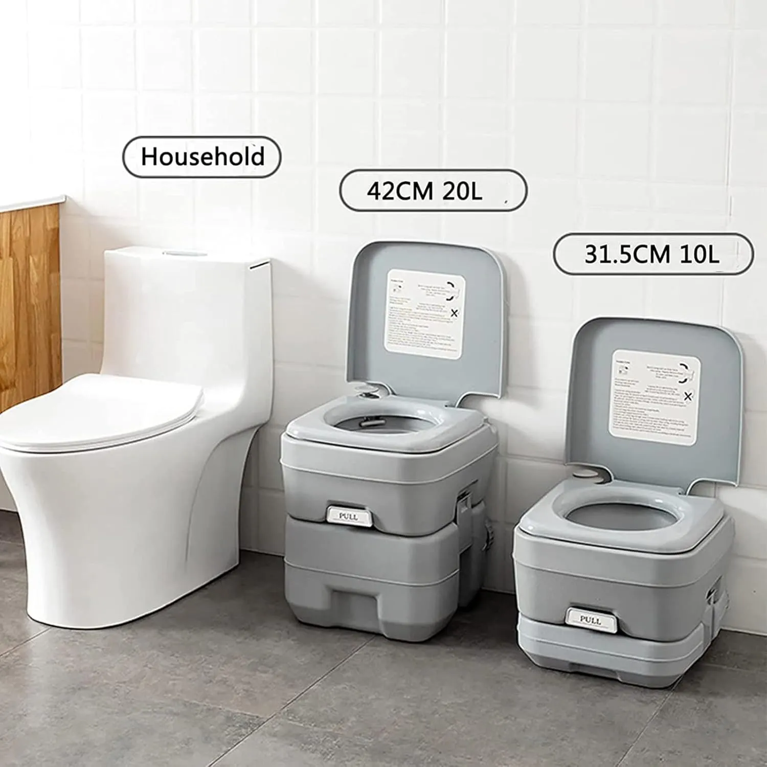 RAGGZZ Portable Travel Toilet-Designed, Compact Indoor and Outdoor Commode W/Travel Bag for Camping for Camping RV Boating and Other Recreational Activities White,10L