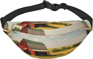 Ranch View Men'S And Women'S Waist Pack, Crossbody Bag With Adjustable Belt For Running, Traveling, Sports, Hiking