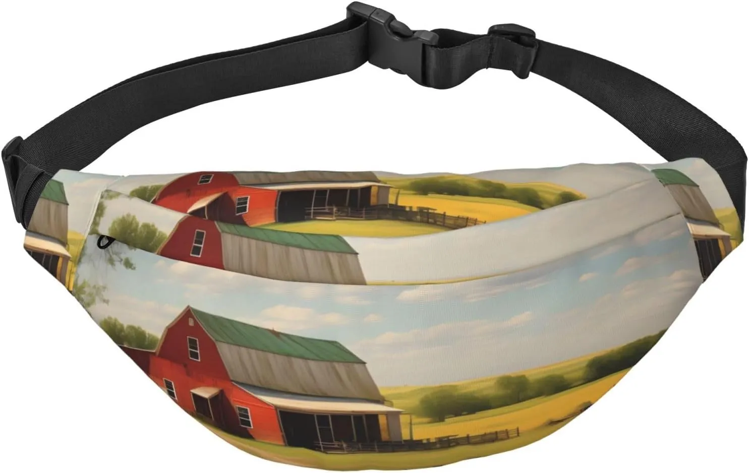 Ranch View Men'S And Women'S Waist Pack, Crossbody Bag With Adjustable Belt For Running, Traveling, Sports, Hiking