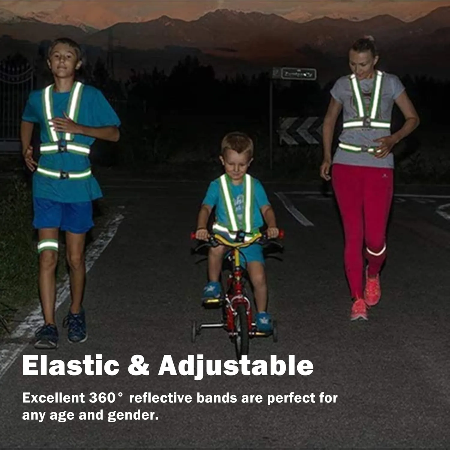 Reflective Strap Safety Vest Gear - 2-10 Pack Adjustable High Visible Reflective Running Gear for Women Men Night