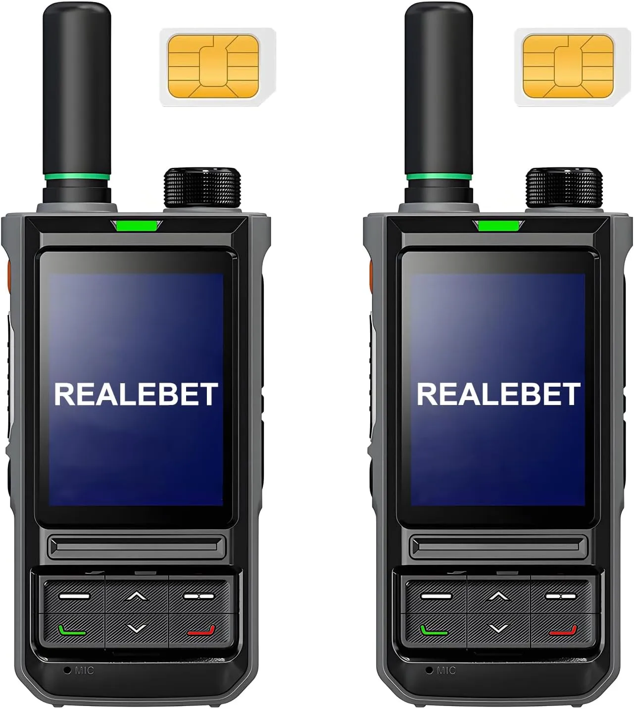 RELEABET 2-Pack Global Walkie Talkies with Sim Cards,Talkies Rapid Unlimited Range PTT Push to Talk, Rechargeable Long Distance Handheld PoC Two Way Radios