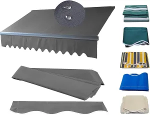 Retractable Awning Fabric Replacement (Fabric Only) Deck Shade Tarp Fabric Polyester Canopy Top Cover with Uv Protection for Doors Awning Top(Size:8x6.5ft,Color:Dark Grey)