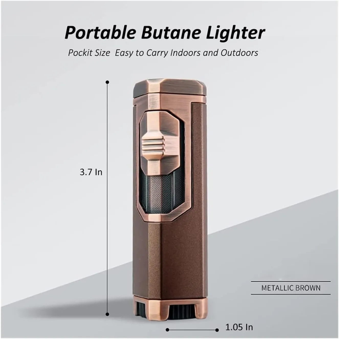 Retro Multi-Function Torch Lighter,Quadruple 4 Jet Flame Refillable Butane Lighter,Camping.Field,Travel Men's Gift(Black)