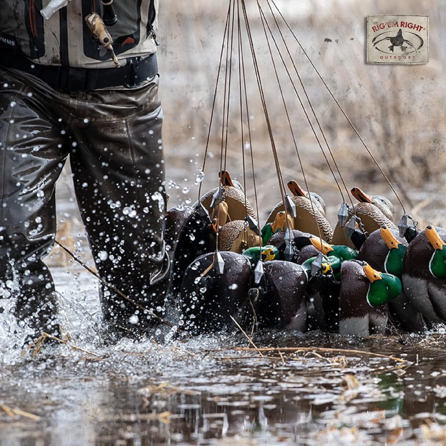 Rig'Em Right Waterfowl Pre-Rigged Xtreme Coated Tangle Free Cable Decoy Anchors for Duck Hunting