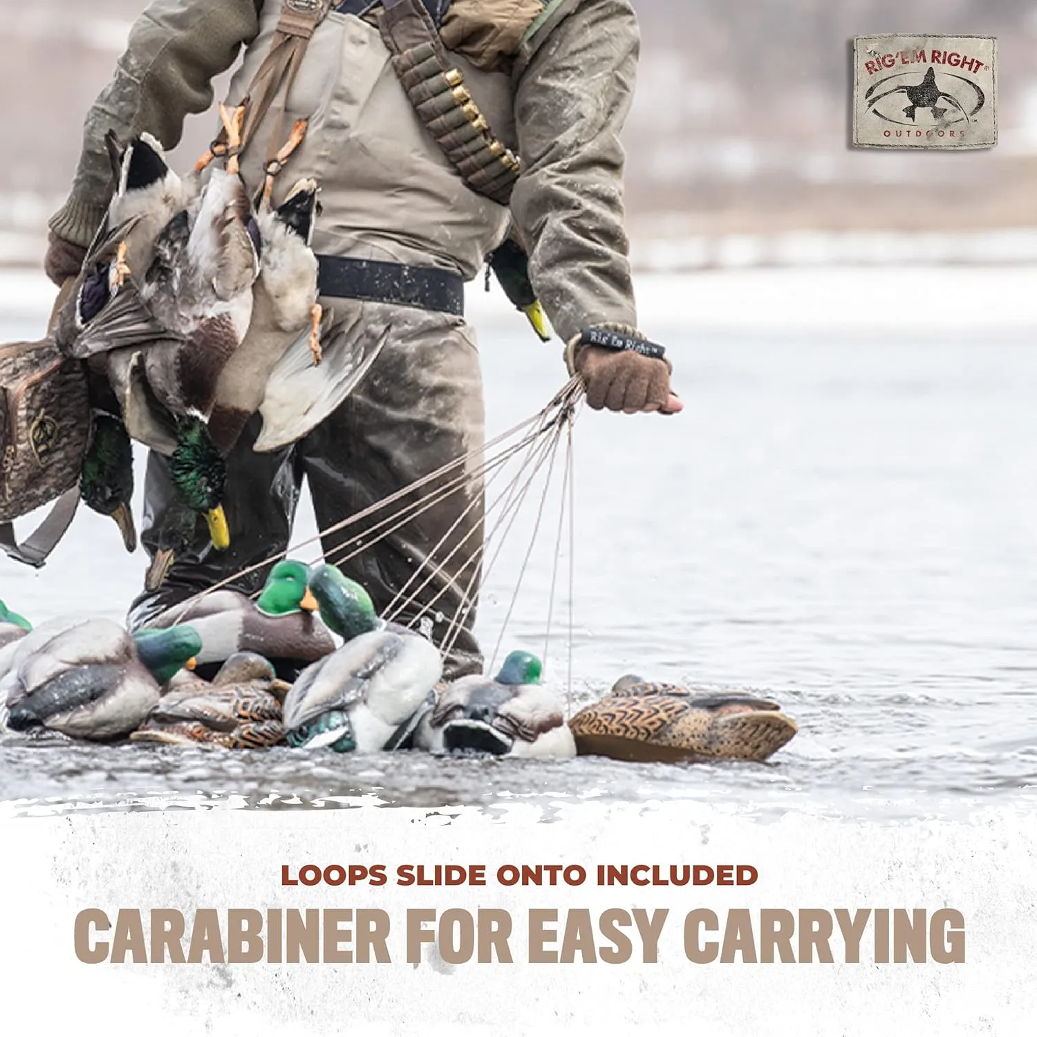 Rig'Em Right Waterfowl Pre-Rigged Xtreme Coated Tangle Free Cable Decoy Anchors for Duck Hunting