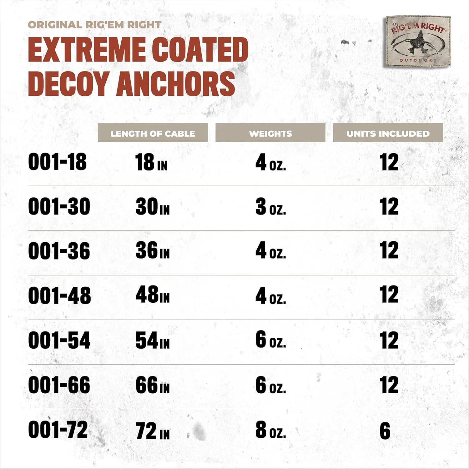 Rig'Em Right Waterfowl Pre-Rigged Xtreme Coated Tangle Free Cable Decoy Anchors for Duck Hunting