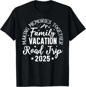 Road Trip 2025 Family Vacation Making Memories Matching Camp T-Shirt