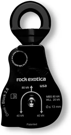 Rock Exotica Omni-Block 2.6" Swivel Pulley Black