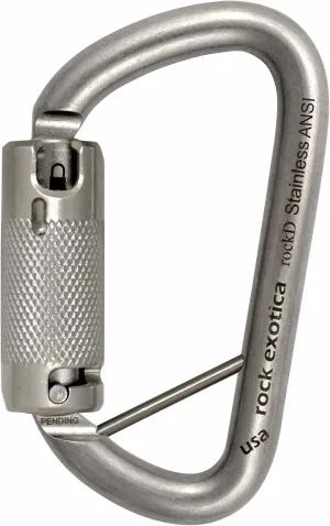 Rock Exotica rockD ANSI LPA w/Lanyard Pin Stainless Steel Carabiner NFPA/ANSI