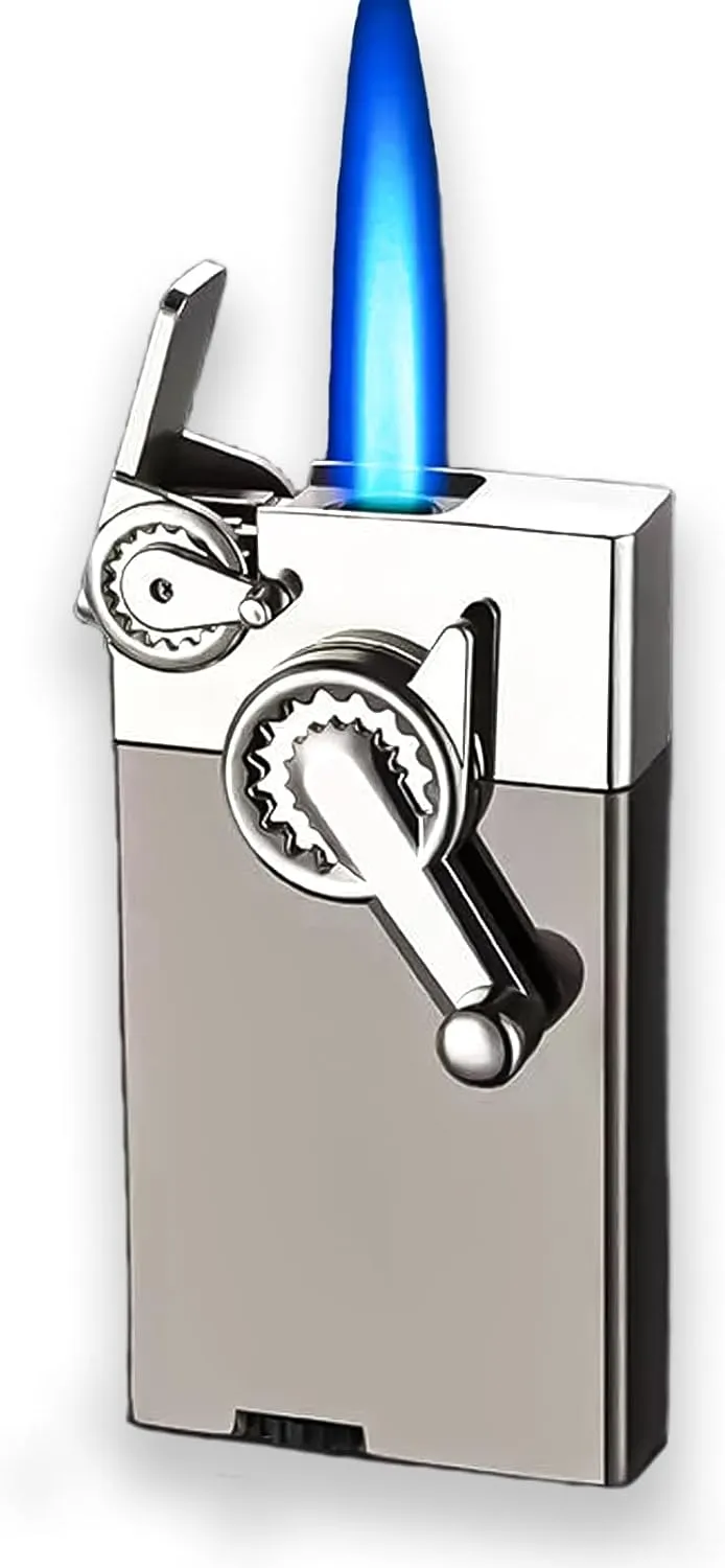 Rocker Gear Torch Lighters, Irefillable Jet Lighters, Unique Gifts for Men, Candle Lighter Hiking Gear(No Butane Fuel) (Black)