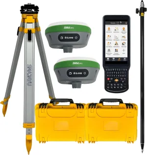 RTK GPS with Tripod, Pole and Tribrach with Optical Plummet & Fixed Adapter Survey Equipment GPS Receiver with IMU Rover & Base Handheld Collector Survey Software SMA26