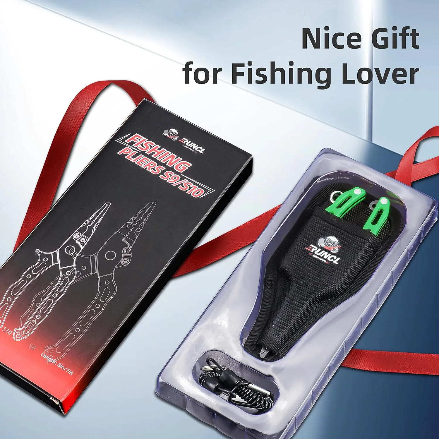 RUNCL Fishing Plier, Fish Lip Gripper Kit, Fishing Remover Extractor, Multi-Function Fishing Tools for Saltwater, Freshwater, Ice Fishing, Premium Fishing Gifts for Men