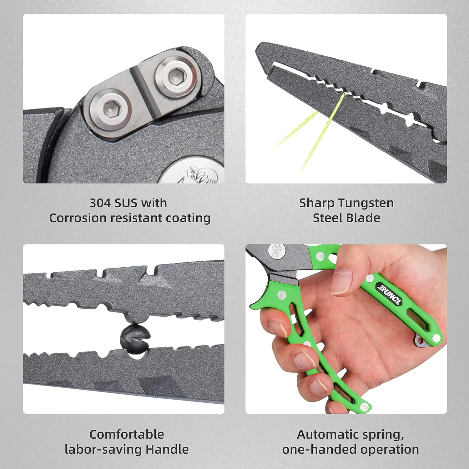 RUNCL Fishing Plier, Fish Lip Gripper Kit, Fishing Remover Extractor, Multi-Function Fishing Tools for Saltwater, Freshwater, Ice Fishing, Premium Fishing Gifts for Men