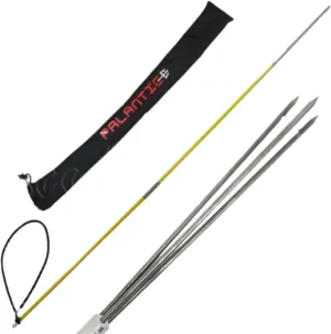 Scuba Choice 5' Travel Spearfishing Pole Spear, Two-Piece Fiberglass with 3-Prong Paralyzer Tip & Stainless-Steel Barb, Black Rubber Sling, Includes Carry Bag for Diving, Fishing, Snorkeling Gear