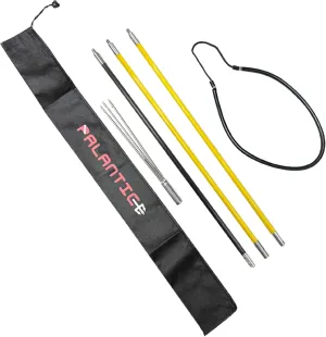 Scuba Choice Hybrid Hawaiian Sling 7-Foot Travel Spearfishing Pole Spear with 3-Prong Tip, Lightweight Fiber & Carbon Build, Adjustable Length, Rubber Sling & Carry Bag, Yellow