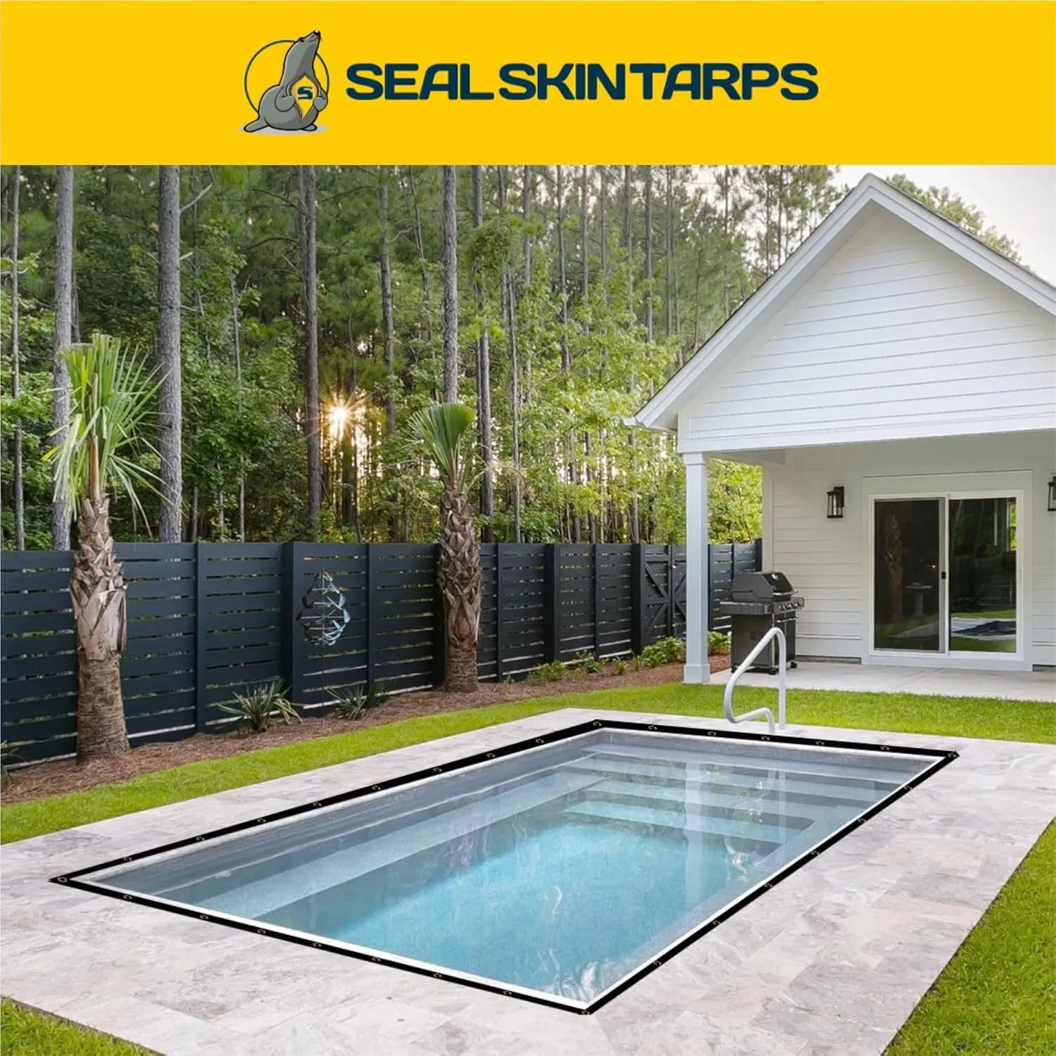Seal Skin Covers Waterproof Clear Tarp 6x8 FT, 20 Mil 18 OZ 560 GSM Heavy Duty Transparent Vinyl Tarpaulin with Grommets
