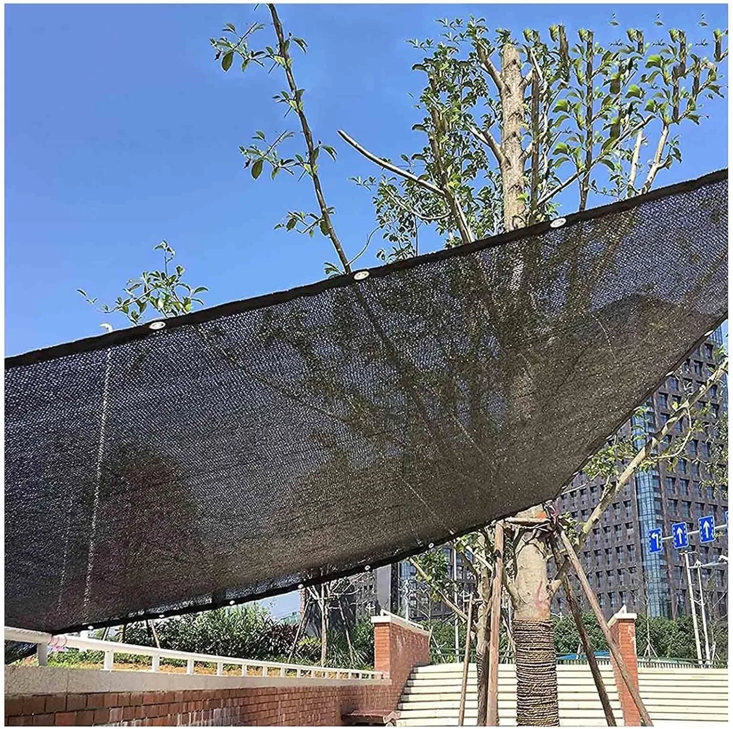 Shade Netting With Grommets,Shade Cloth Black,Garden Greenhouse Patio Pergola Plant Sunblock Shade Net,Rectangular Shade Sail,Breathable Shade Mesh Tarp,70% Uv Resistant,Black-2.5x4m(8.2*13.1ft)