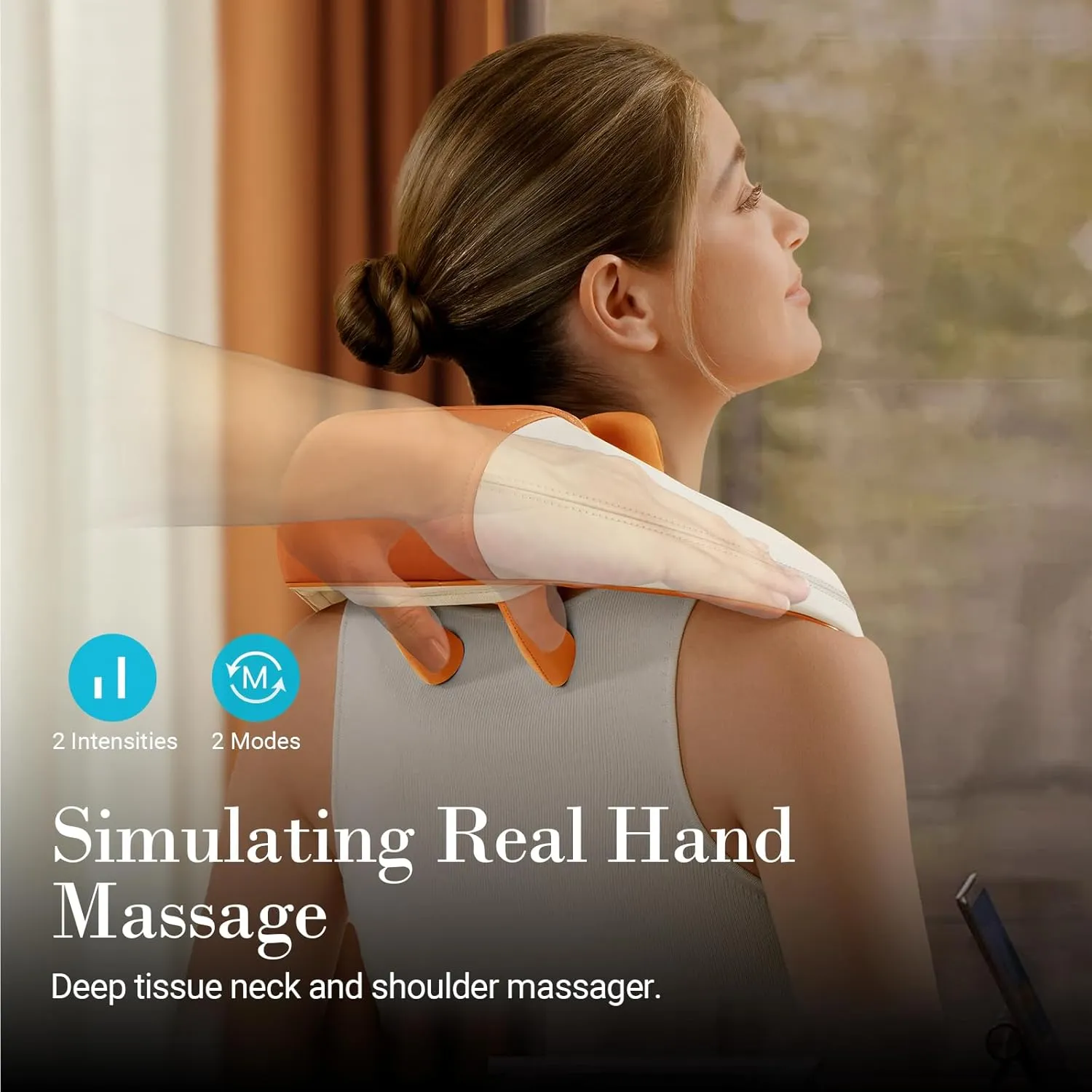 Shiatsu Neck Massager with Heat - Ideal Gift for Her,Him,Cordless 4D Expert Neck Shoulder Massage for Pain Relief,Upgarded Kneading Massager for Muscle Relaxation