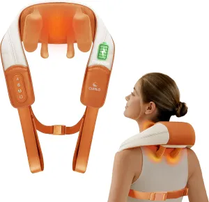 Shiatsu Neck Massager with Heat - Ideal Gift for Her,Him,Cordless 4D Expert Neck Shoulder Massage for Pain Relief,Upgarded Kneading Massager for Muscle Relaxation