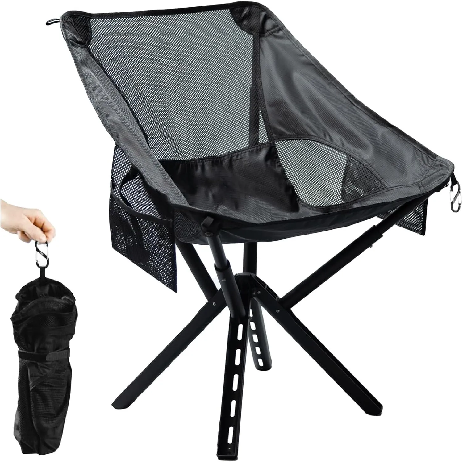 Sitpack Backpacking Chair, 5S Quick Set-up Lightweight Portable Camping Chair Folding Compact Small Beach Seat for Adults with Aluminum Frame & Carry Bag for Outdoor Hiking Travel Fishing