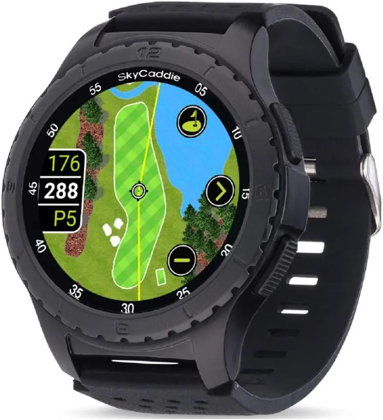 SkyCaddie LX5 Golf GPS Watch - Touchscreen Golf Range Finder Smartwatch w/ 35K Courses, IntelliGreen, Holevue, & Digital Scorecard - Power Bundle with LX5 Screen & PlayBetter Portable Charger