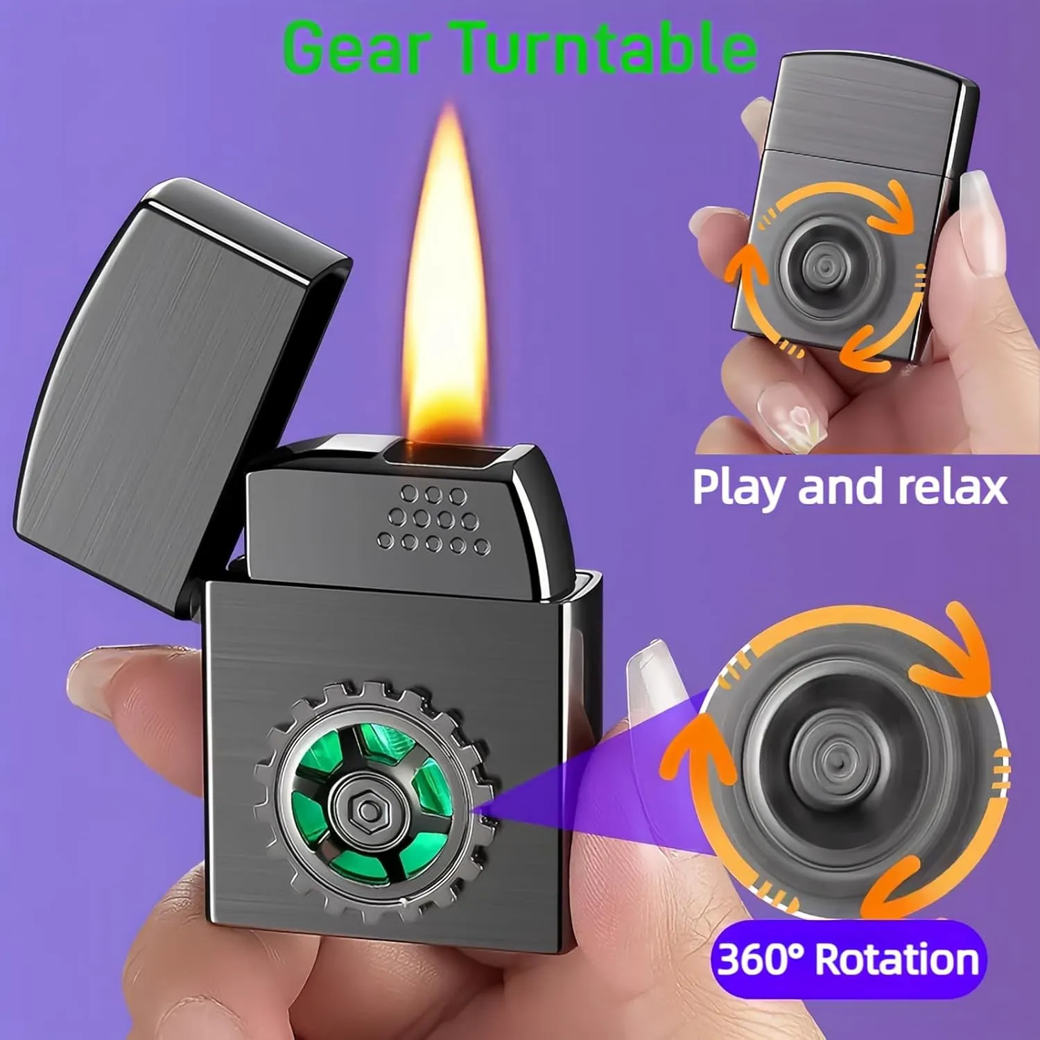 Smart Lighter with 4 Ignition Methods, Voice Activated Soft Flame Butane Lighter, Refillable Lighters, 3D Dragon Design (Gold, Without Fuel)