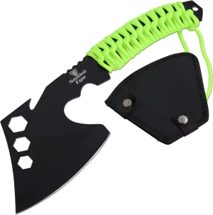 Snake Eye Tactical Compact Tomahawk Full Tang | Camping Axe | Outdoors | Gaming (Green Cord)