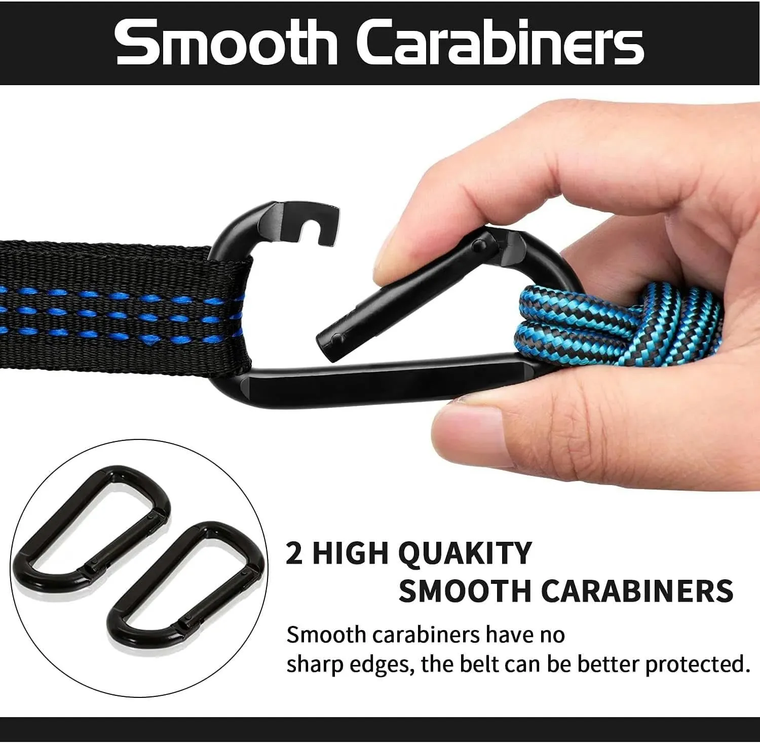 Solid Color Parachute Hammock with Hammock Straps and Black Carabiner Camping Survival Travel