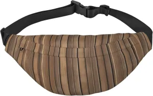 Solid Wood Pattern Men'S And Women'S Waist Pack, Crossbody Bag With Adjustable Belt For Running, Traveling, Sports, Hiking