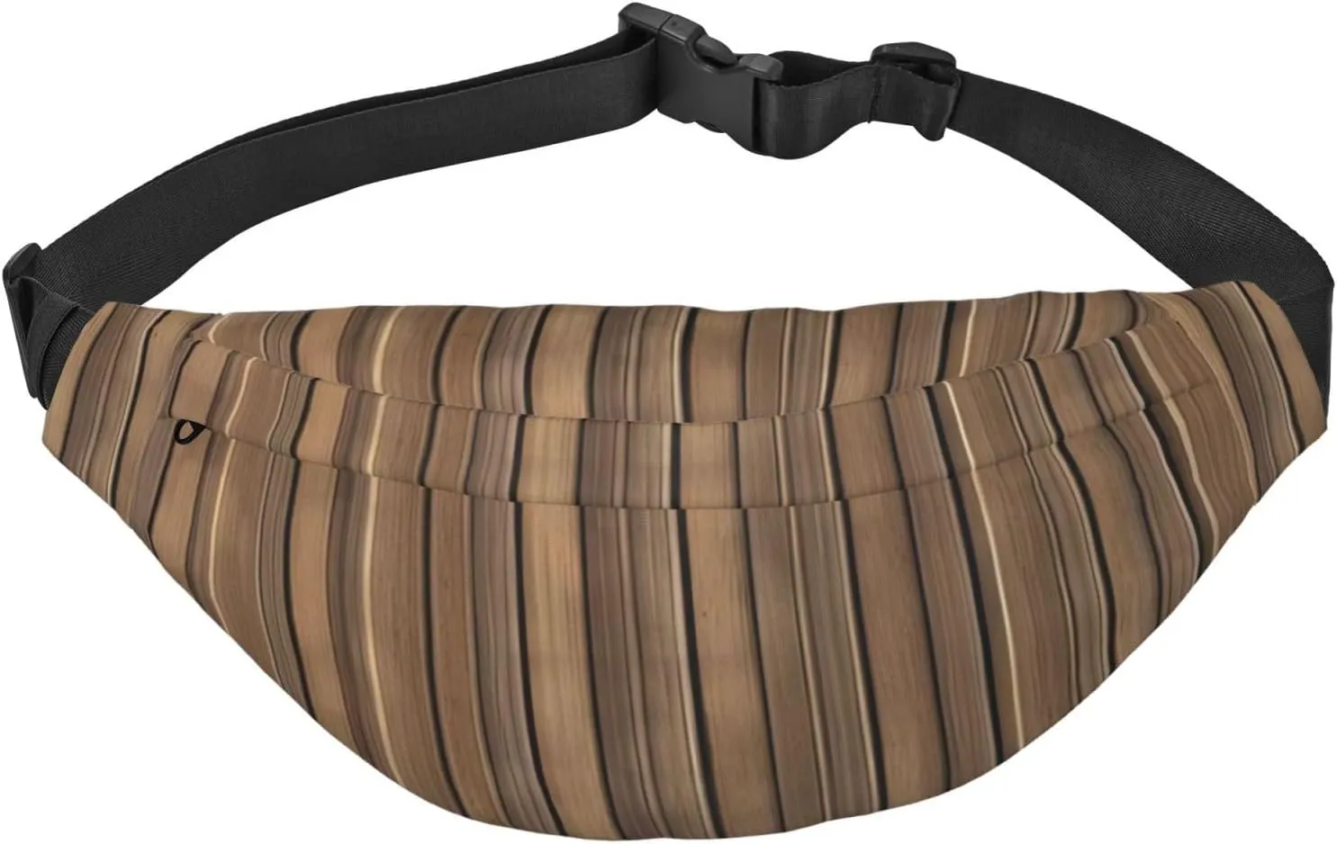 Solid Wood Pattern Men'S And Women'S Waist Pack, Crossbody Bag With Adjustable Belt For Running, Traveling, Sports, Hiking